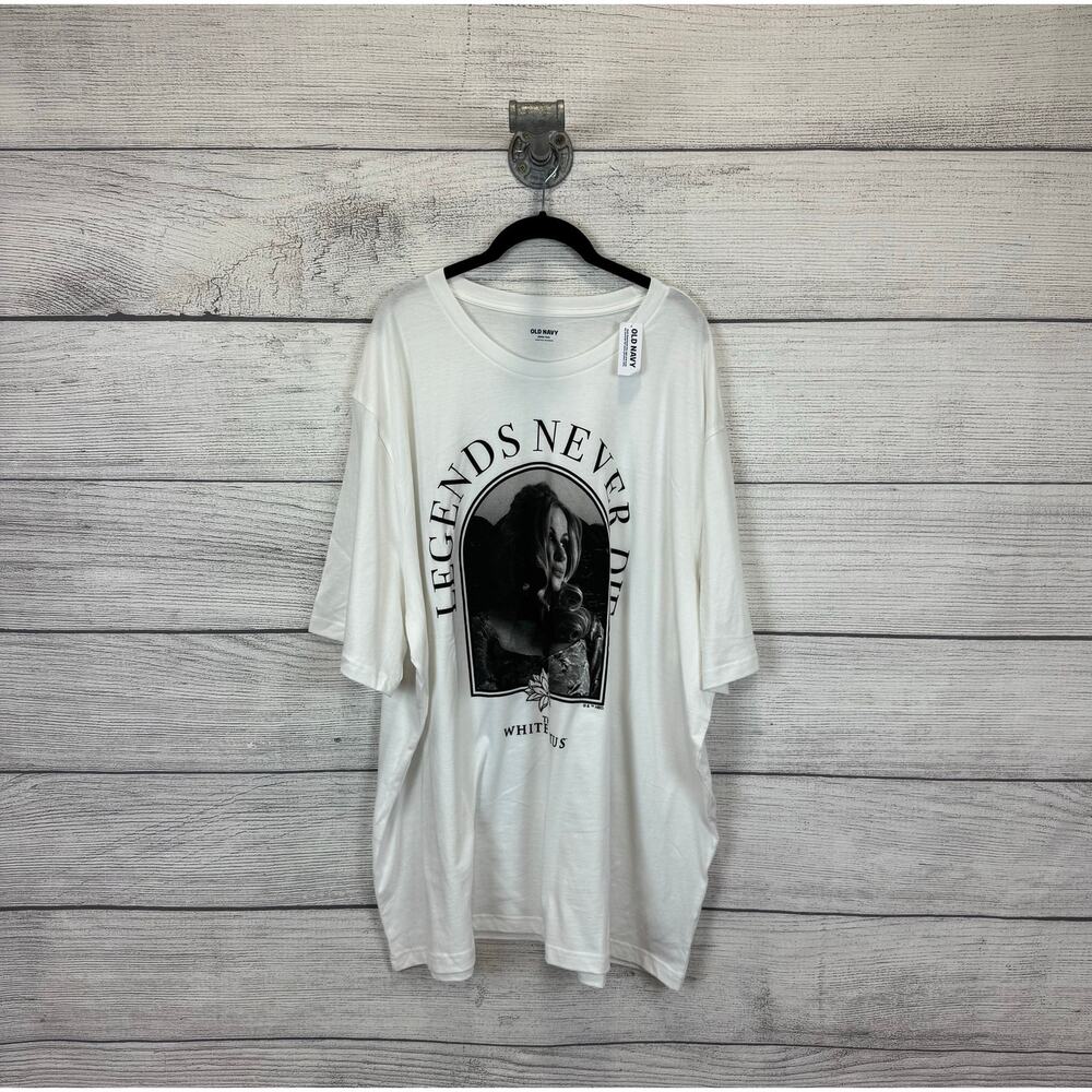Old Navy Men's White Graphic "The White Lotus" Short Sleeve Tee Size 4XL TALL